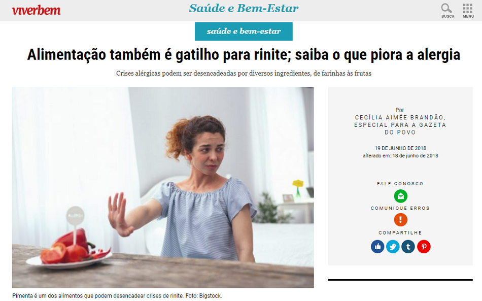Rinite Gustativa: Como Controlar as Crises Pela Alimentação? - inspiração 3