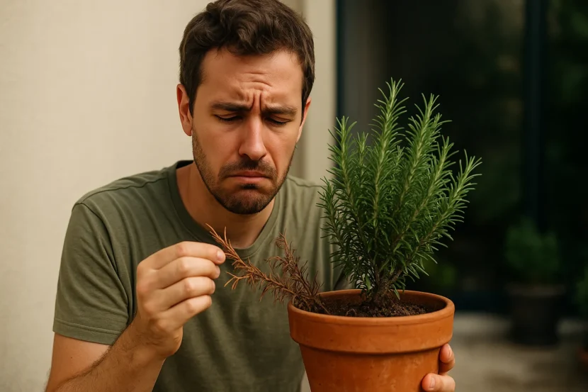 alecrim com pontas secas