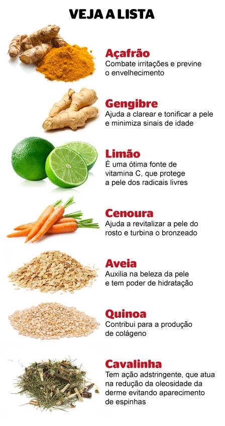 alimentos que ajudam a clarear a pele