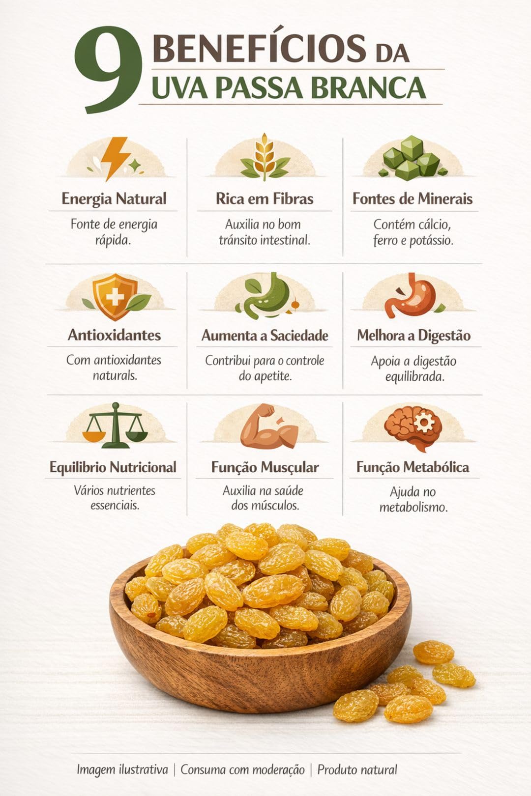 benefícios da uva passa branca