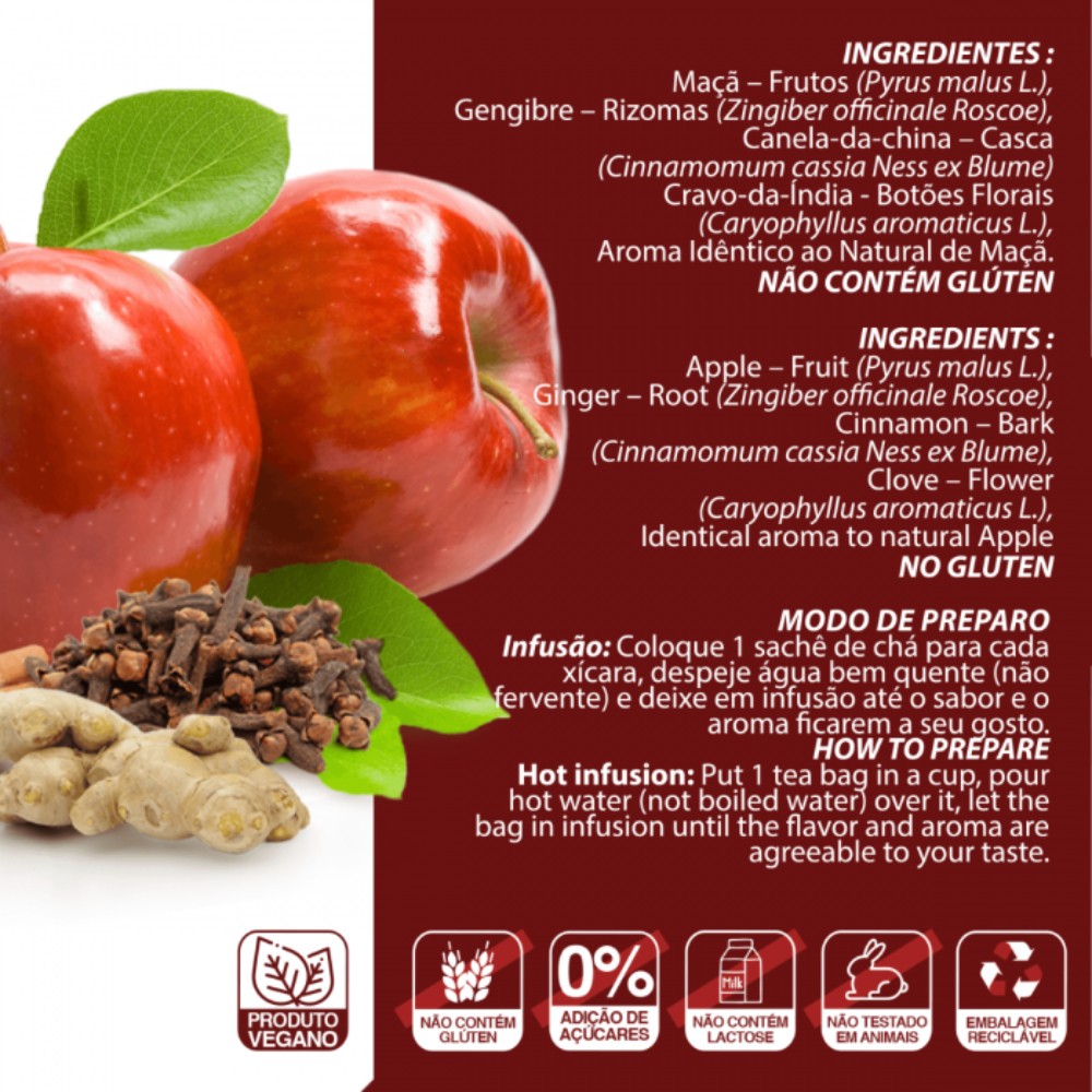 Receita de Chá de Casca de Maçã com Canela