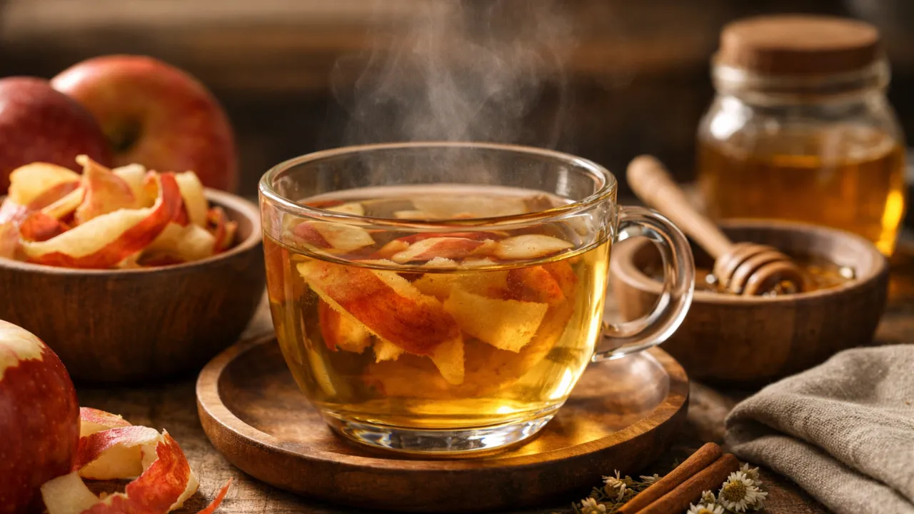Receita de Chá de Casca de Maçã com Canela