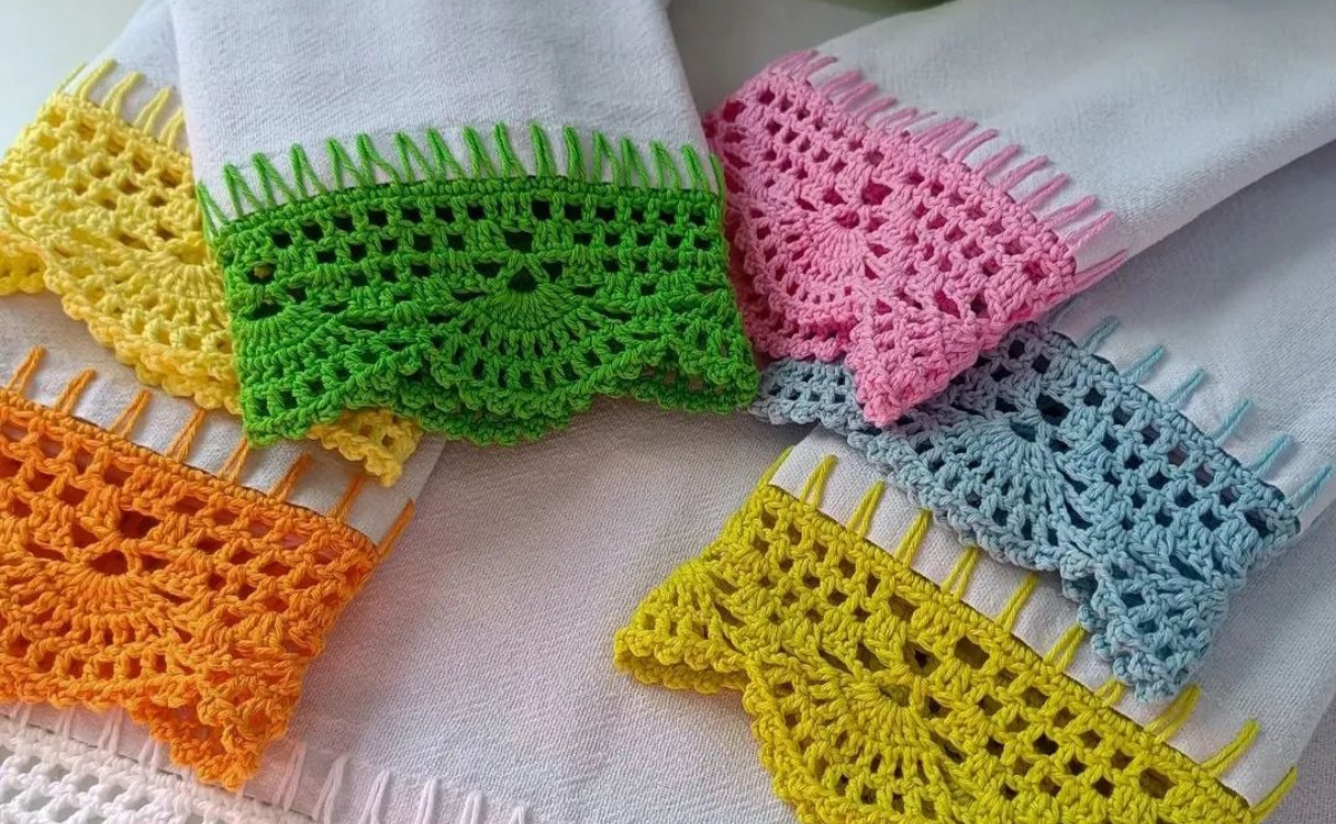 bicos de croche para panos de pratos passo a passo