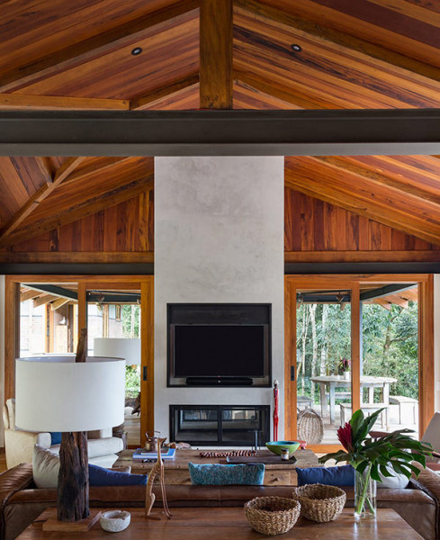 materiais naturais decoração casa de campo