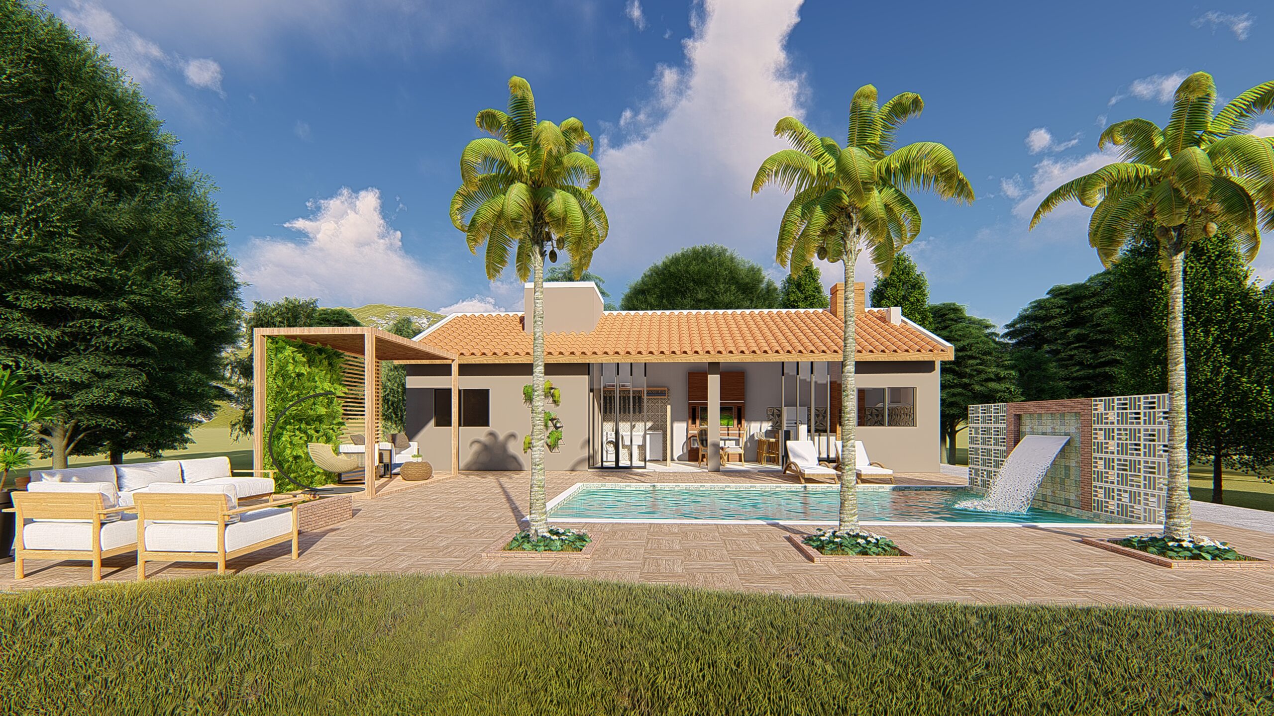 farmhouse ou rústico decoração casa de campo