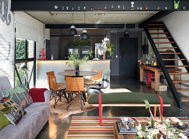 fotos de decoração industrial para sala