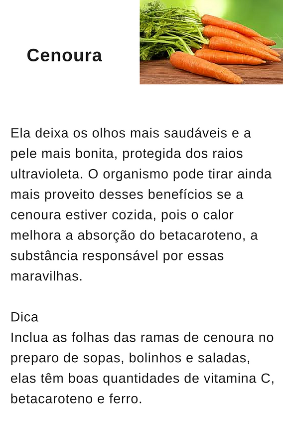 lista de vegetais com vitamina A