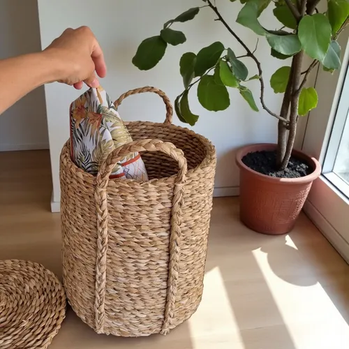 cesto rattan para plantas grandes sala estar