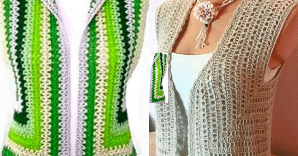 coletes de croche com franjas