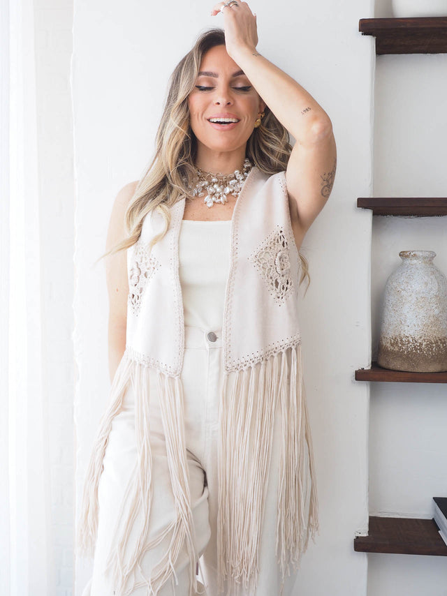 coletes de croche com franjas