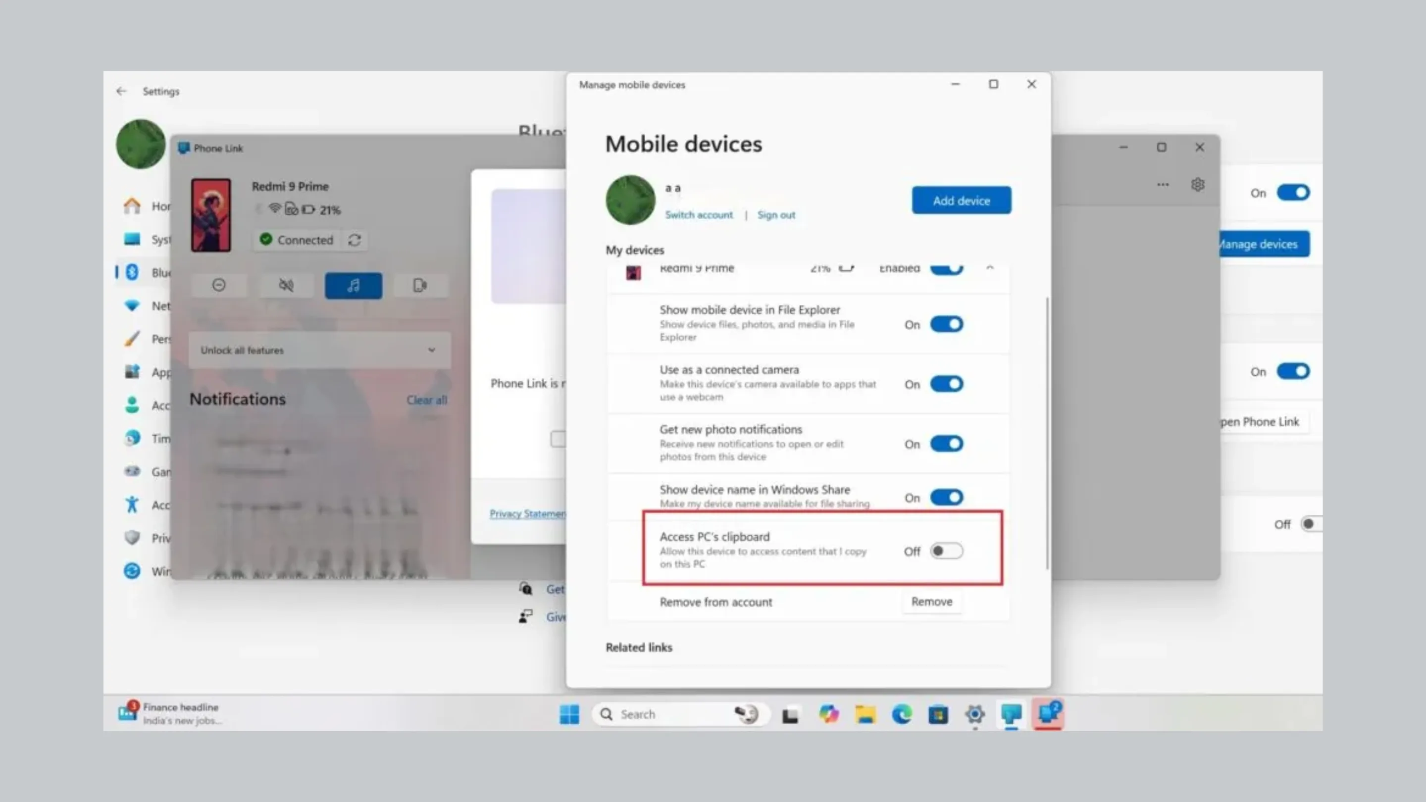 como arrumar a área de transferência do windows