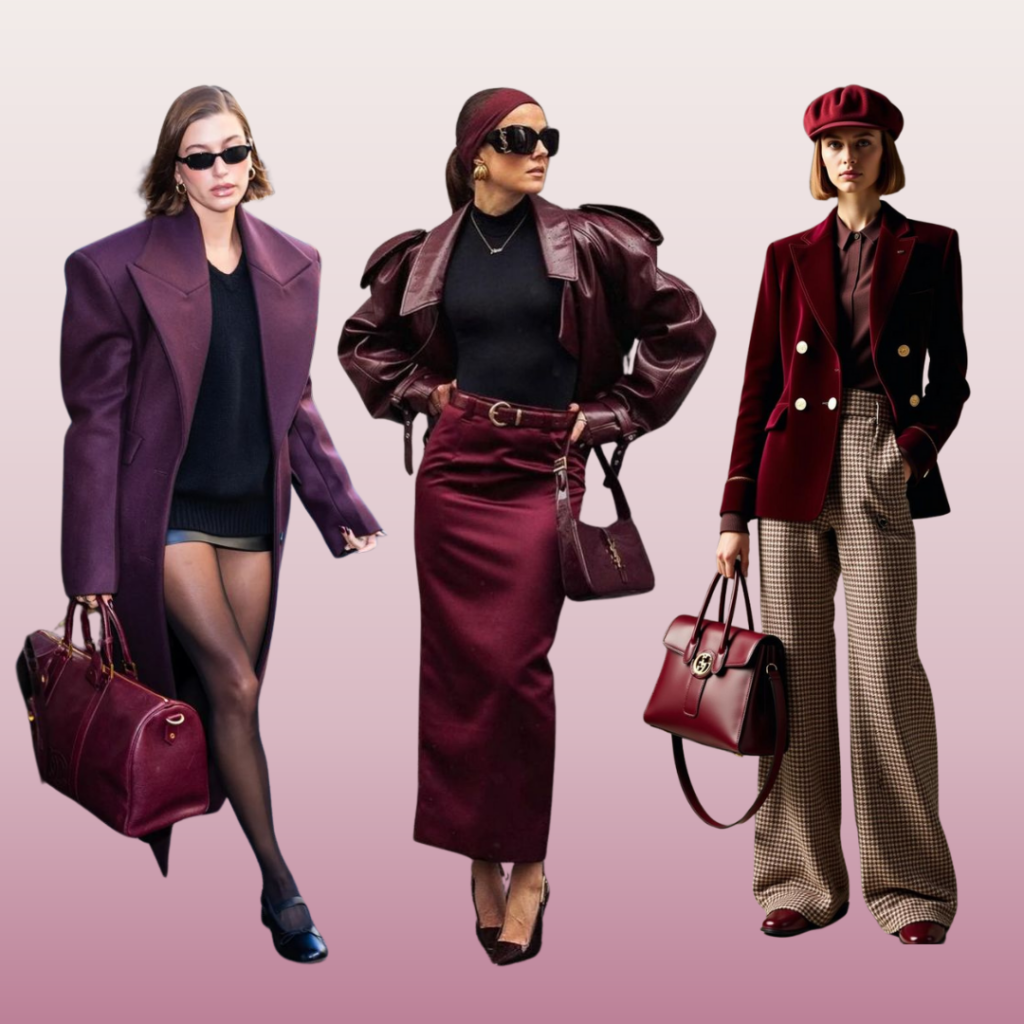 Como combinar vinho (burgundy) com tons de cinza