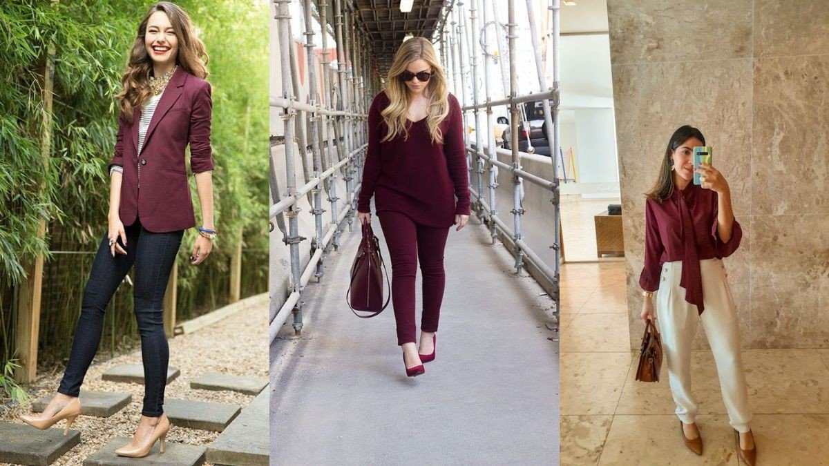 looks vinho burgundy cinza inspiração