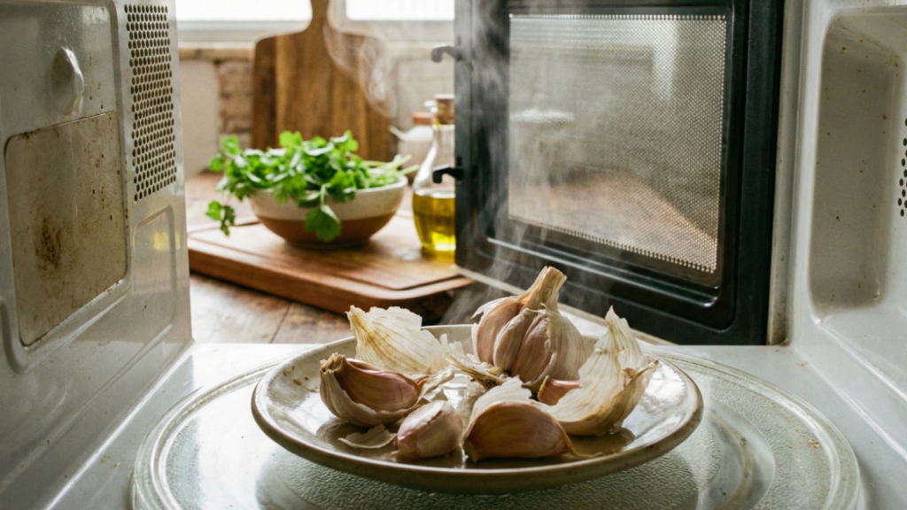 Comparativo: Descascar alho no microondas vs. método tradicional