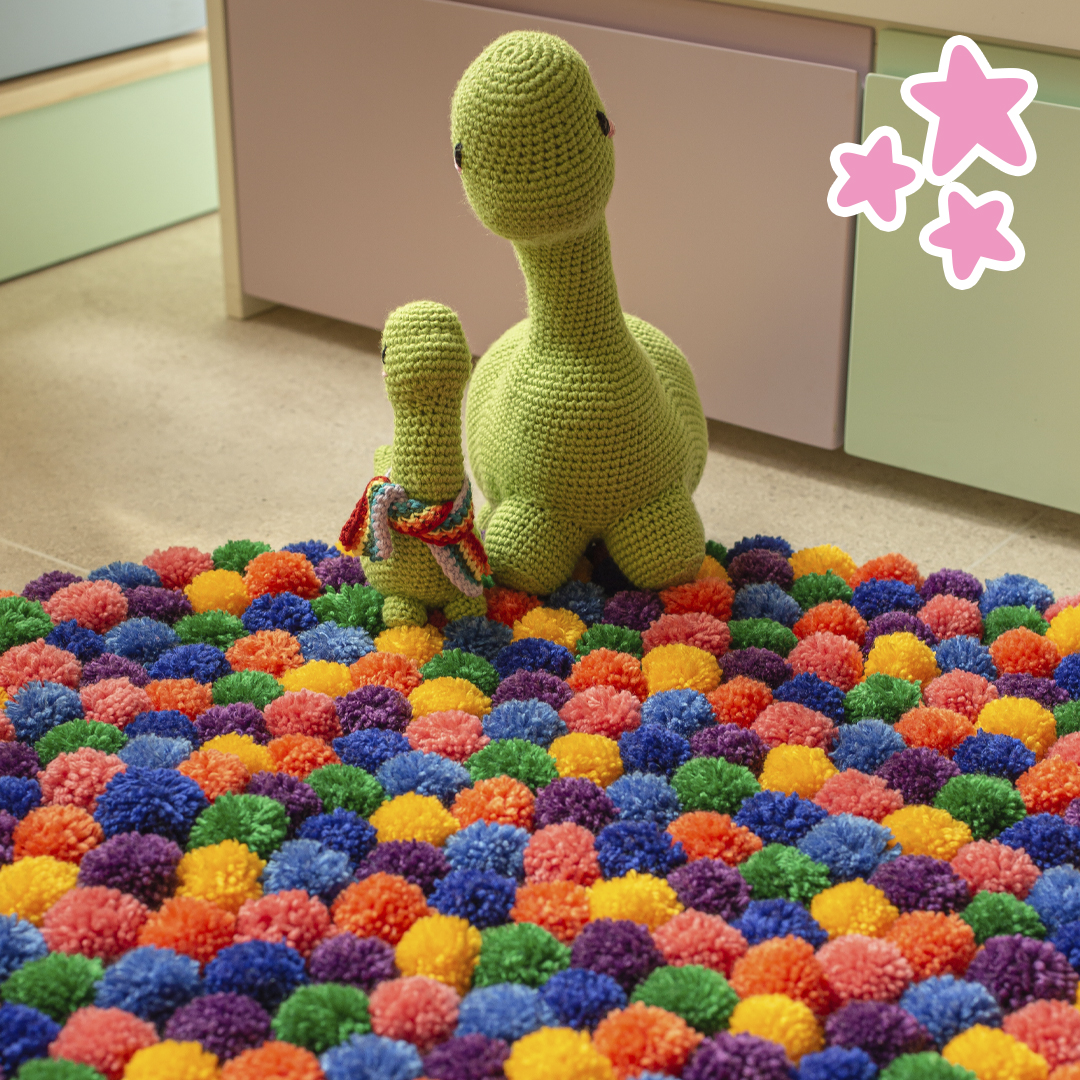 ideias incríveis tapete pompom quarto infantil