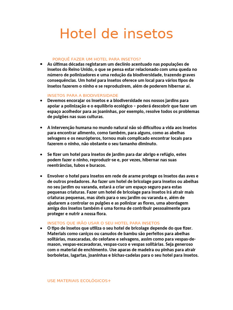 como fazer um hotel para joaninhas