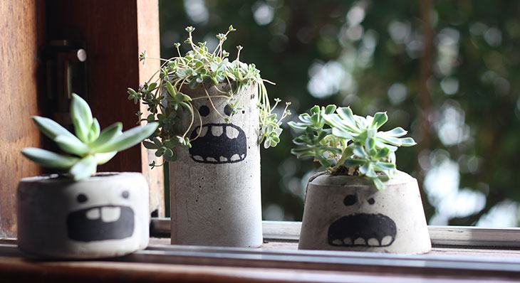 como fazer um vaso de cimento