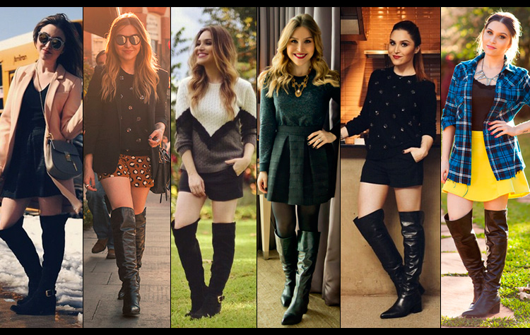 como usar bota over com vestido