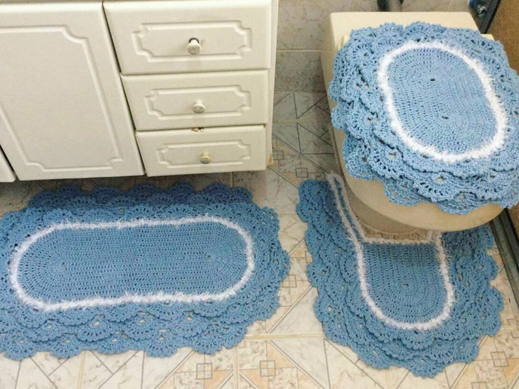 passo a passo jogo banheiro croche barroco decore luxo