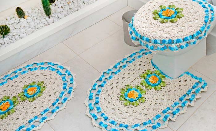 quanto custa jogo banheiro croche barbante barroco