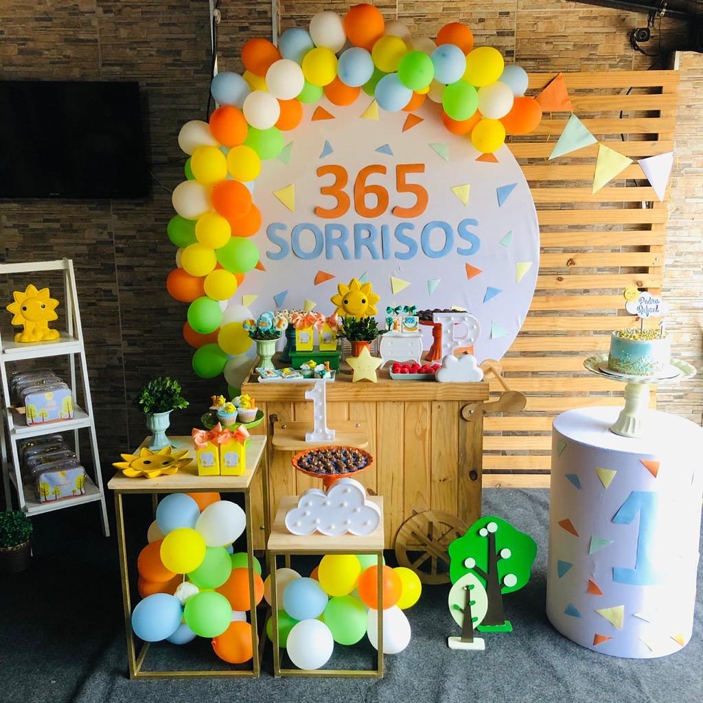 ideias festa 365 sorrisos simples e criativas