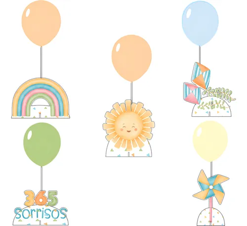 decoração 365 sorrisos versus tema balão qual escolher