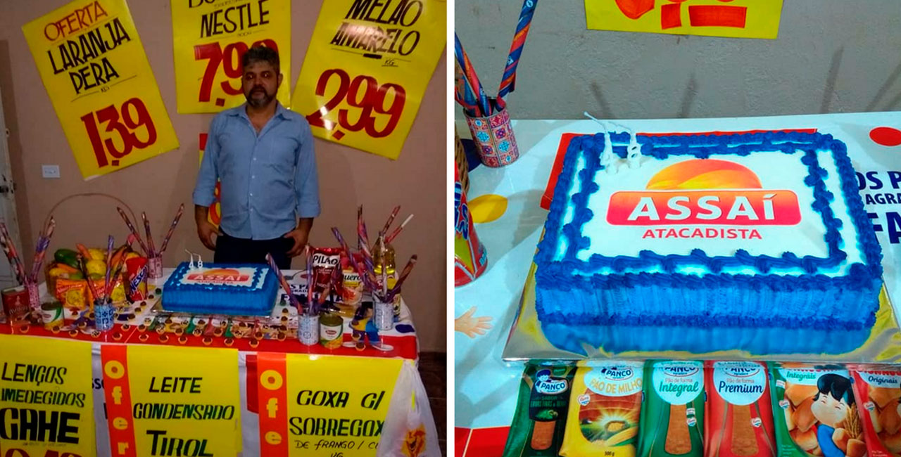 como fazer mesa gôndola festa supermercado