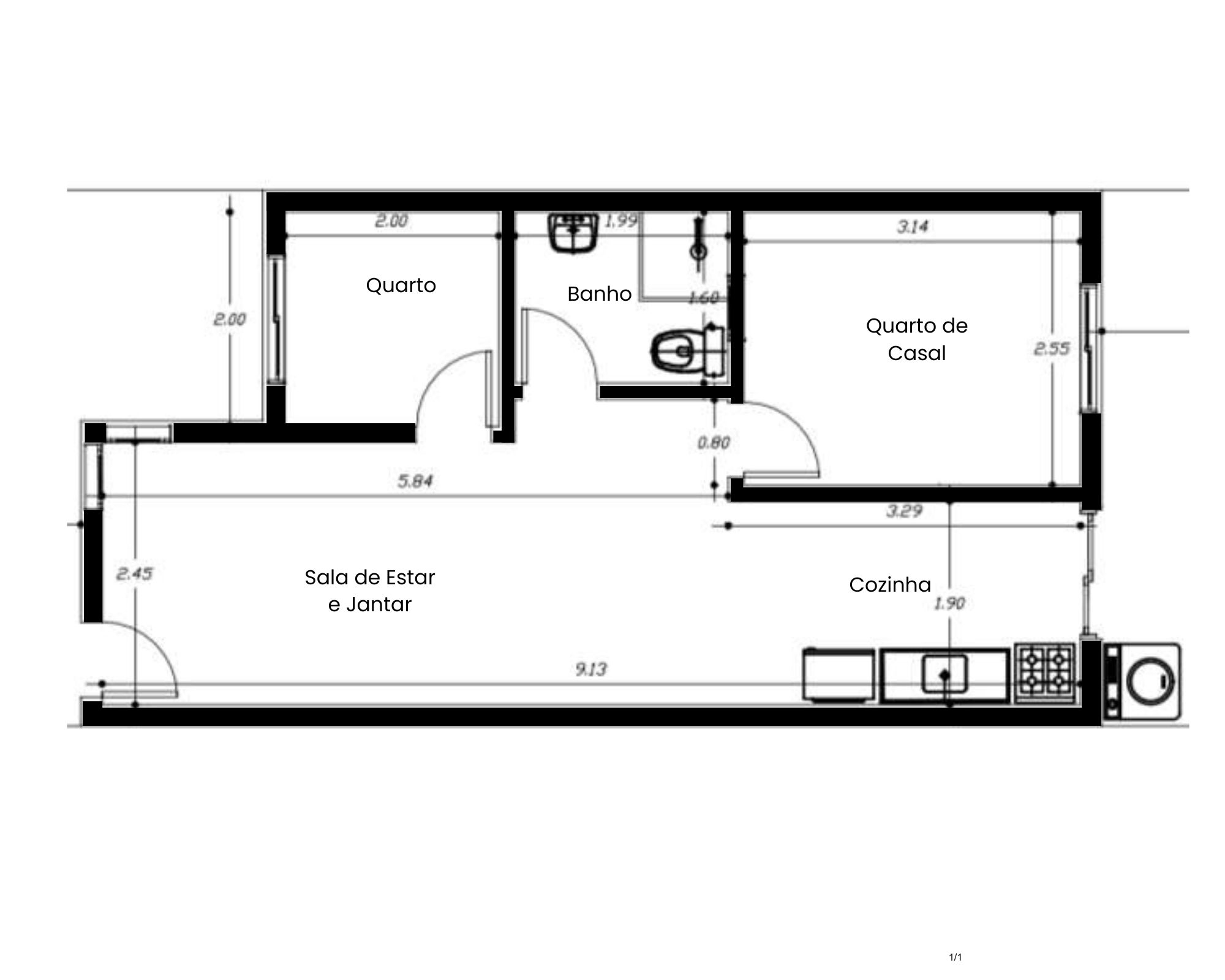 decoração apartamento pequeno 45m2 mrv