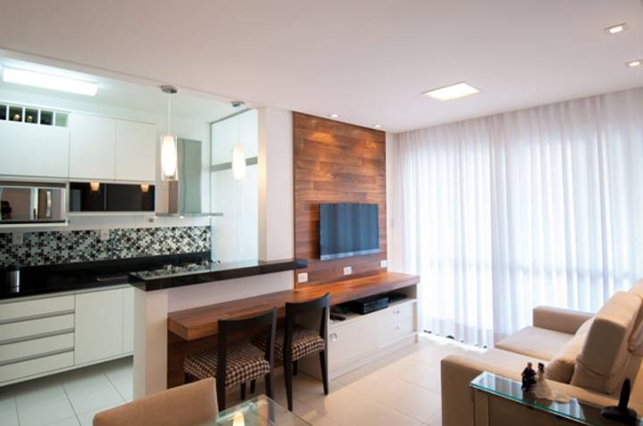 projeto cozinha integrada apartamento mrv 45m2