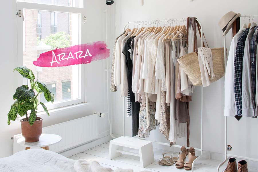 decorar arara de roupas estilo industrial