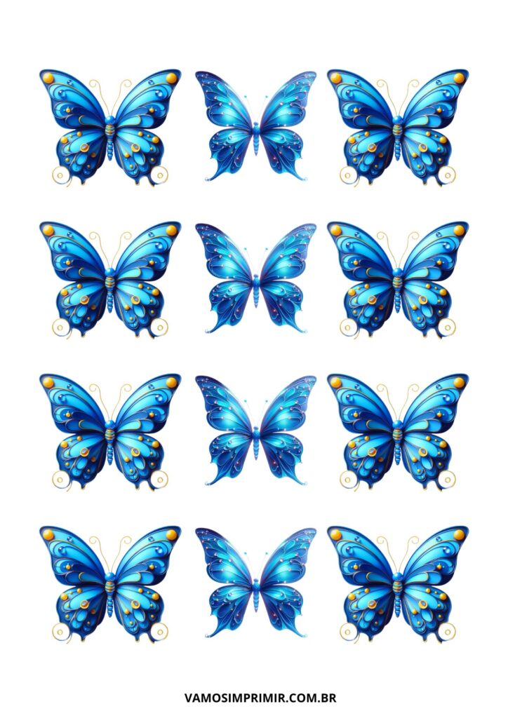 custo médio decoração borboleta azul para chá de bebê