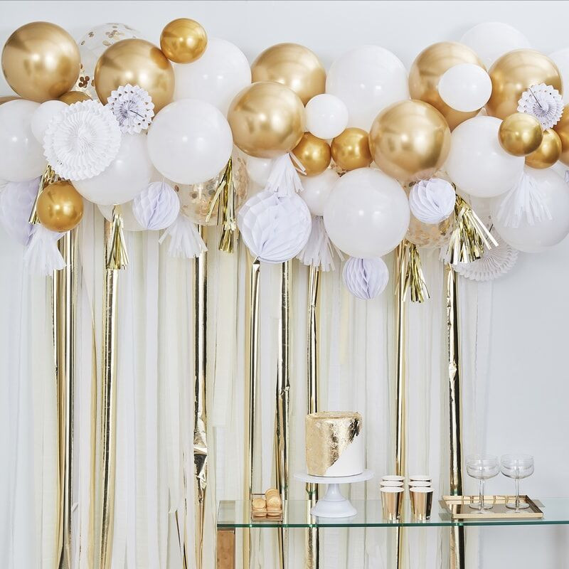 decoração branco dourado simples barata diy