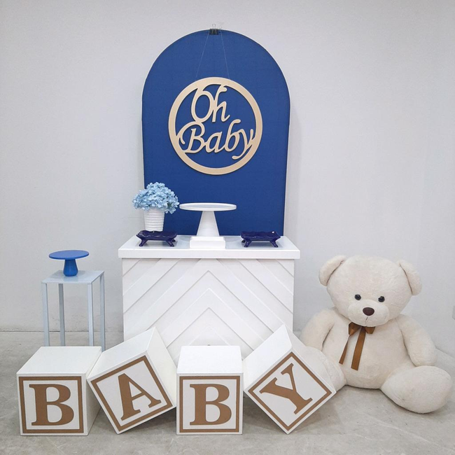 como fazer decoração chá de bebê menino azul marinho barato