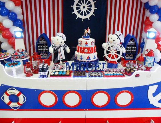 decoração chá de bebê azul marinho clássico versus moderno