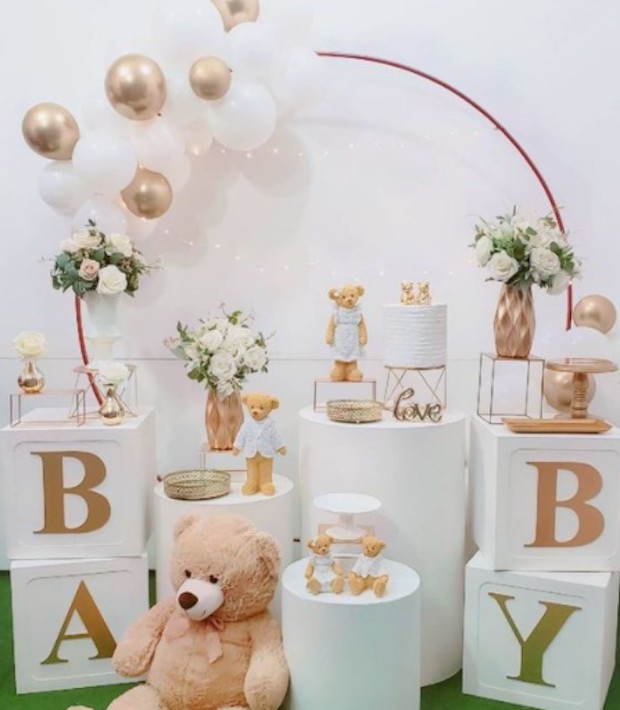 ideias decoração chá revelação tons pastéis