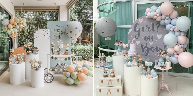 quanto custa decoração chá revelação tons pastéis