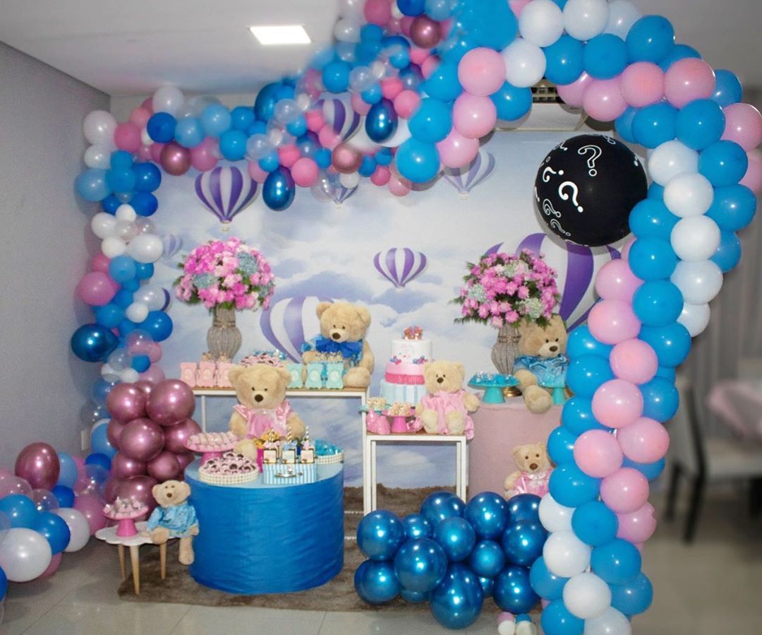 ideias decoração chá revelação tons pastéis