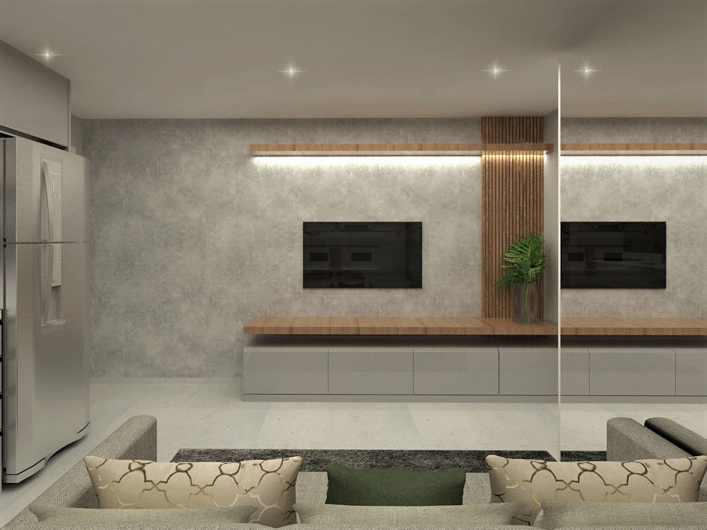 custo decoração cimento queimado madeira