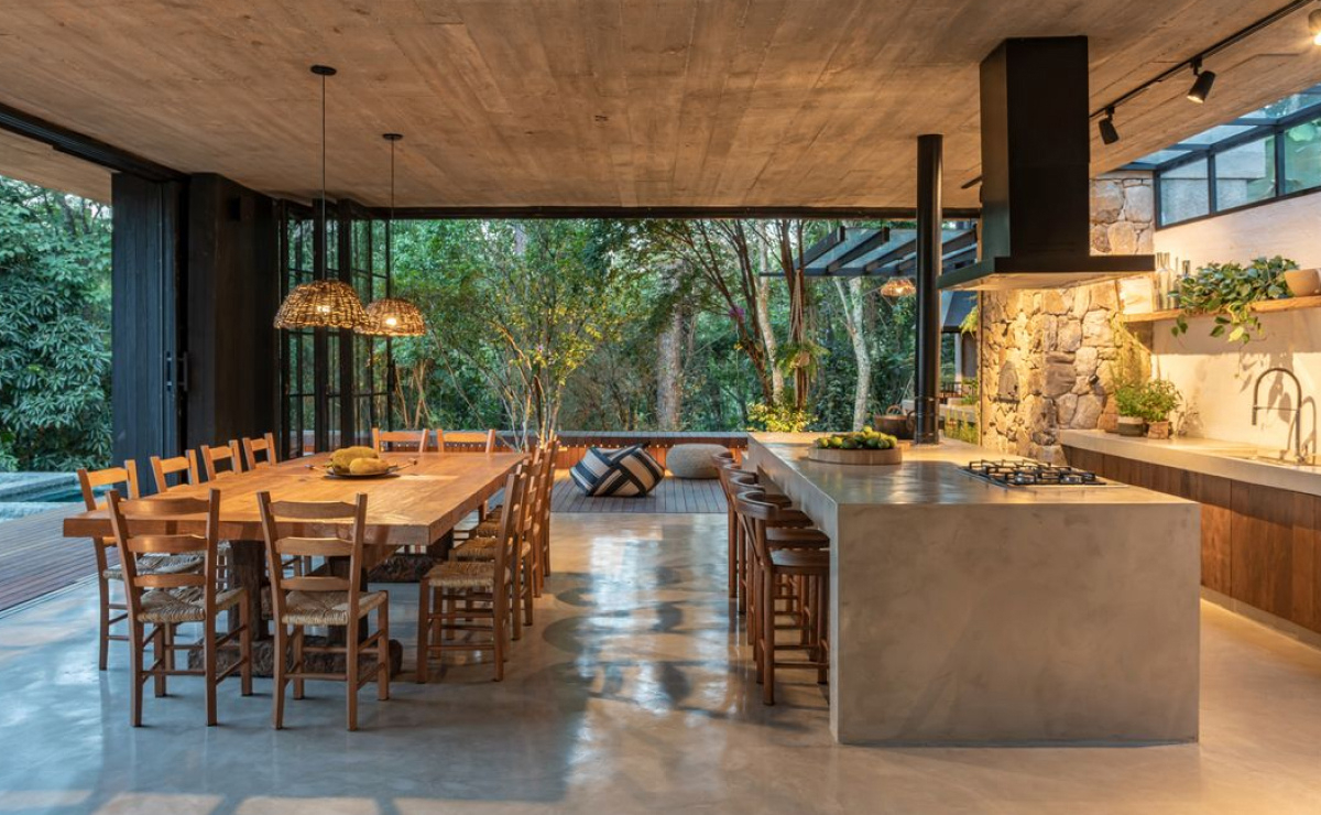 ideias decoração cimento queimado madeira ambientes