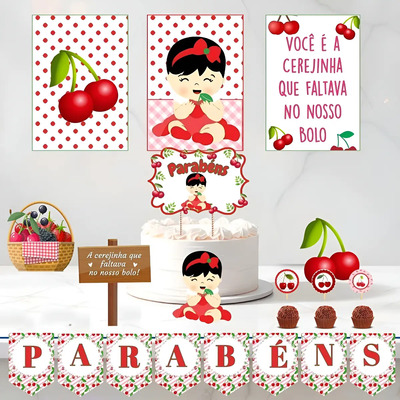 papel de parede cerejinha quarto bebe