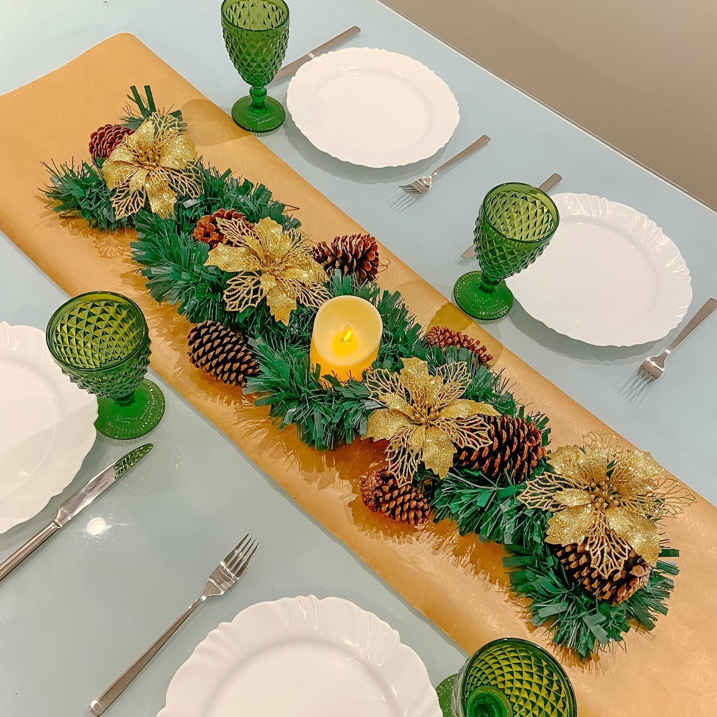 decoração da mesa de natal