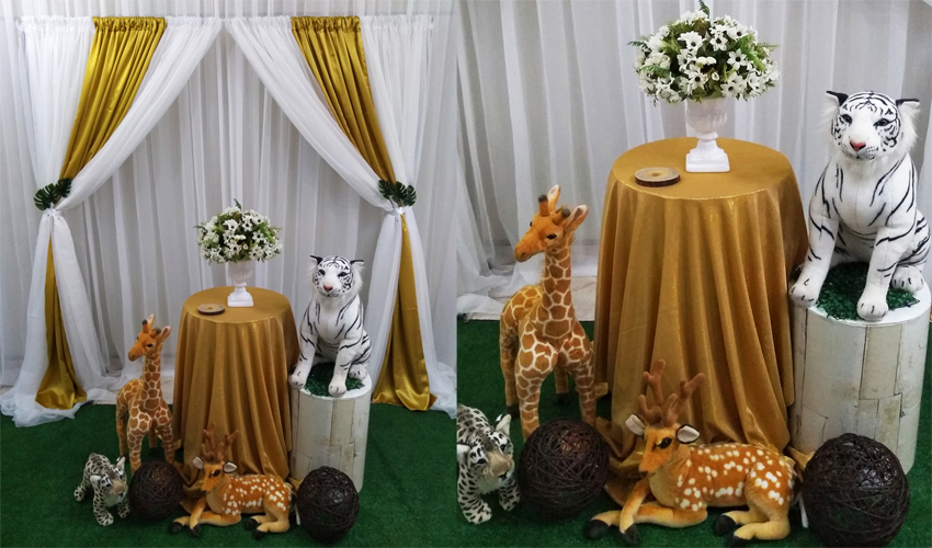 decoração de aniversário com tecido