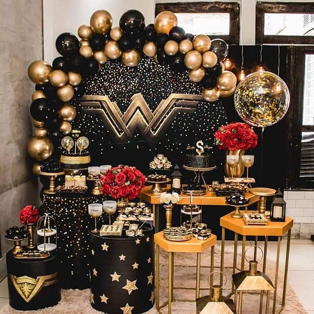 decoração de aniversário preto