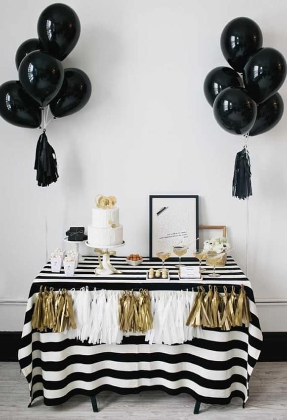 como evitar decoração aniversário preto escura