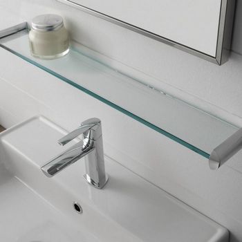 ideias criativas prateleira vidro banheiro pequeno