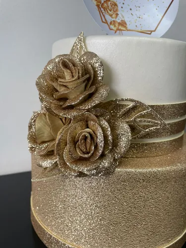 custo decoração bolo branco dourado