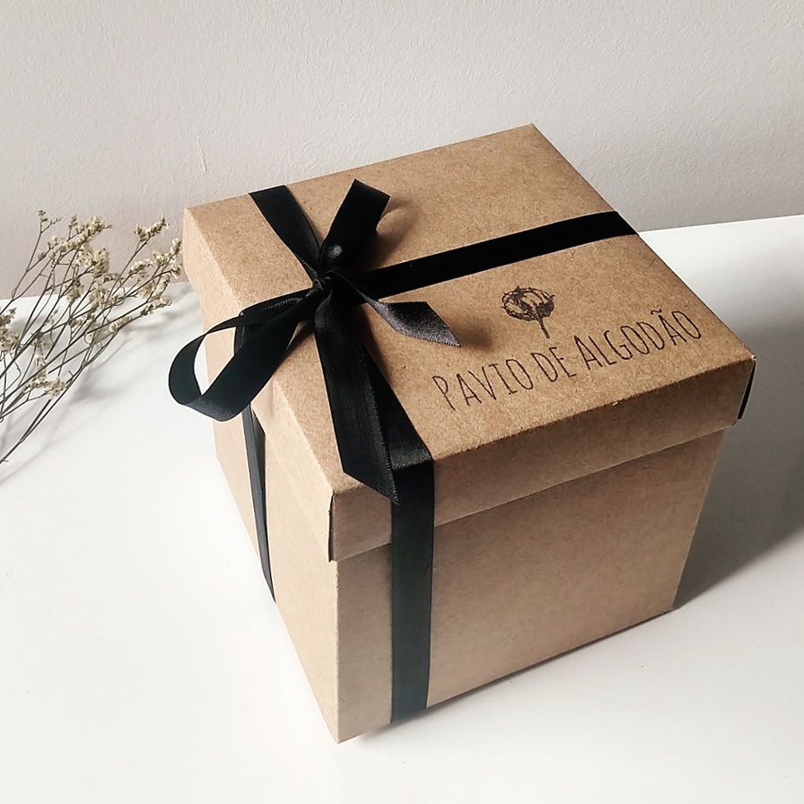 papel kraft versus tecido decoração caixa presente