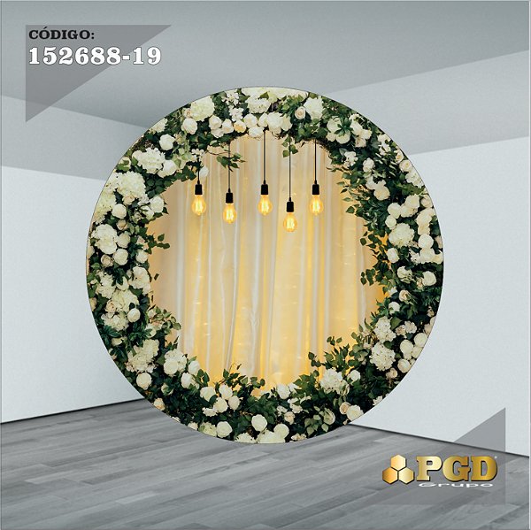 ideias de decoração de casamento simples com painel redondo