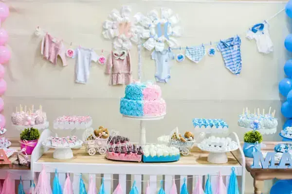 quanto custa decoração chá revelação branco barata