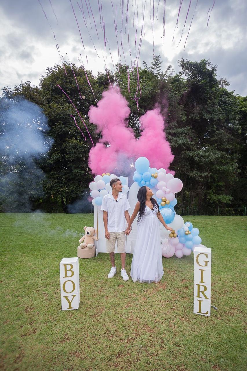 decoração chá revelação branco versus colorido qual escolher